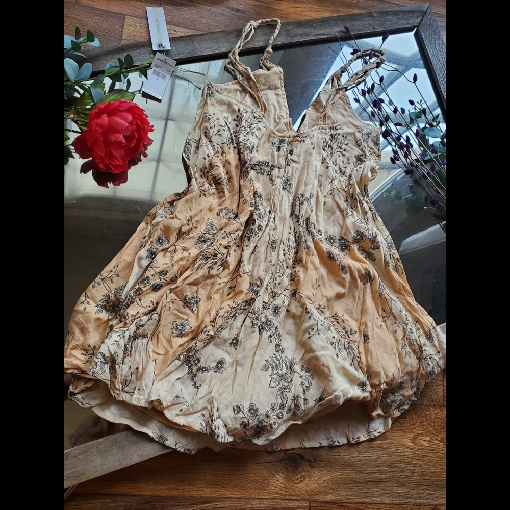 NWT O'Neill Floral Beachy Linen Sun Dress - Picture 5 of 9
